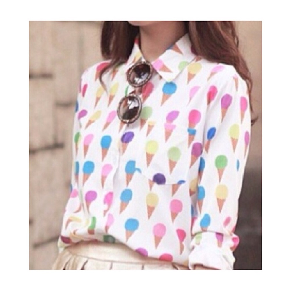 Ice Cream Button Down Blouse